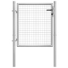 vidaXL Garden Gate Galvanised Steel 39.4x29.5" Silver