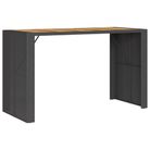 vidaXL Patio Bar Table with Acacia Wood Top Black 72.8"x31.5"x43.3" Poly Rattan