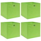 vidaXL Storage Boxes 4 pcs Green 12.6"x12.6"x12.6" Fabric