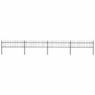 vidaXL Garden Fence with Spear Top Steel 714.5x60 cm Black