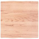 vidaXL Table Top Light Brown 60x60x2 cm Treated Solid Wood Oak Live Edge