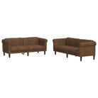 vidaXL 2 Piece Sofa Set Brown Velvet