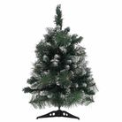 vidaXL Artificial Pre-lit Christmas Tree with Stands Green 2 ft PVC