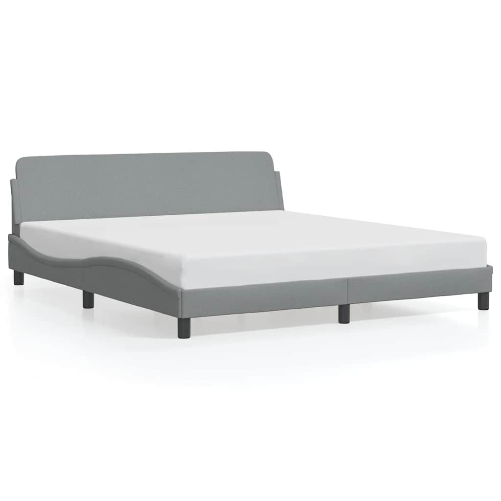 vidaXL Bed Frame "Dover" Light Grey 183x213 cm Fabric