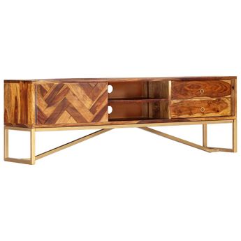 vidaXL TV Stand 55.1"x11.8"x17.7" Solid Wood Acacia