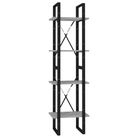 vidaXL 4-Tier Book Cabinet Concrete Gray 15.7"x11.8"x55.1" Engineered Wood