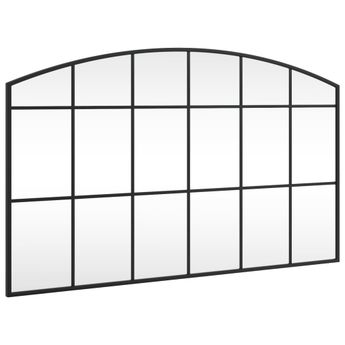 vidaXL Wall Mirror Black 39.4"x23.6" Arch Iron