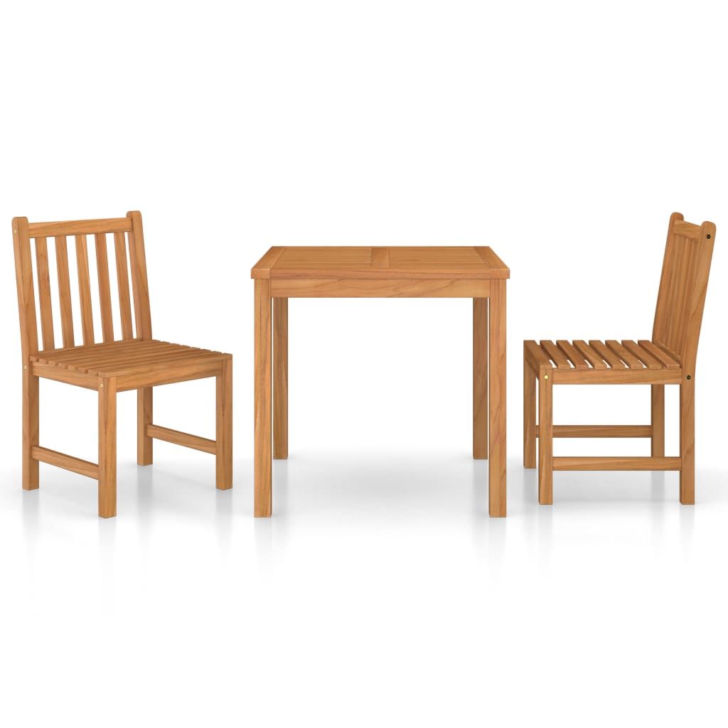 vidaXL 3 Piece Garden Dining Set 31.5" x 31.5" Solid Teak Wood