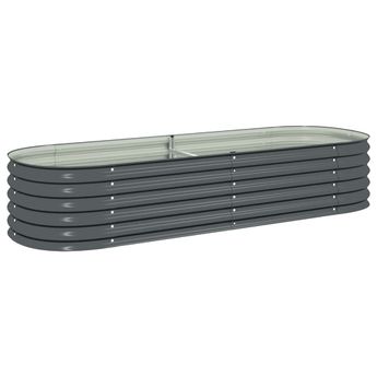 vidaXL Garden Raised Bed 94.5"x31.5"x17.3" Galvanized Steel Gray
