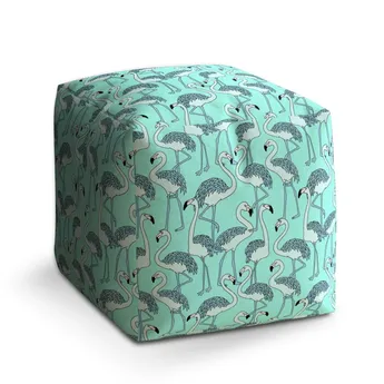 Sablio Taburet Cube Plameňáci - 60x60x60 cm