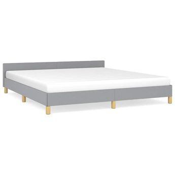 vidaXL Bed Frame without Mattress Light Gray California King Fabric
