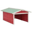 vidaXL Robotic Lawn Mower Garage 28.3"x34.3"x19.7" Red and White Firwood