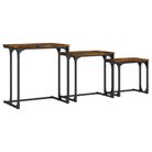 vidaXL Nesting Coffee Tables 3 pcs Smoked Oak Engineered Wood