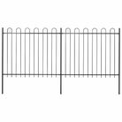 vidaXL Garden Fence with Hoop Top Steel 359x150 cm Black