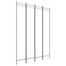 vidaXL 4-Panel Room Divider White 160x220 cm Fabric