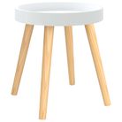 vidaXL Side Table White 15"x15"x15.7" Engineered Wood&Solid Wood Pine