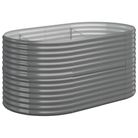 vidaXL Garden Raised Bed Galvanized Steel 59.8"x31.5"x26.8" Gray