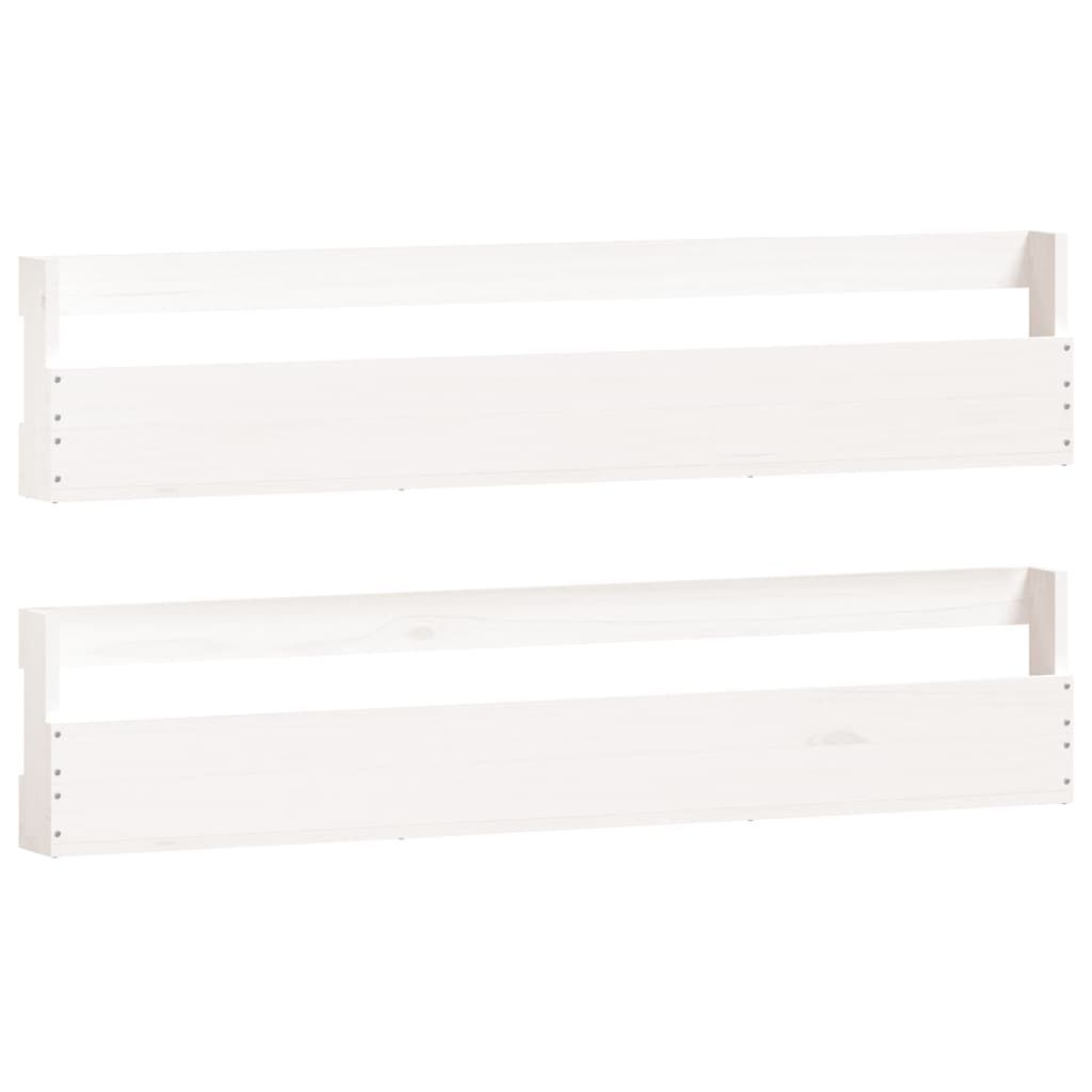 vidaXL Wall-mounted Shoe Racks 2 pcs White 43.3"x3.5"x9.1" Solid Wood Pine