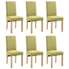 vidaXL Dining Chairs 6 pcs Green Fabric