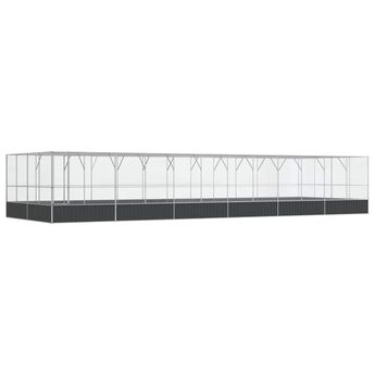 vidaXL Aviary with Extension Silver 490.6"x163"x83.5" Steel