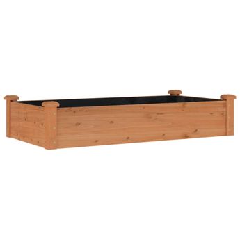 vidaXL Garden Raised Bed with Liner Brown 120x60x25 cm Solid Wood Fir