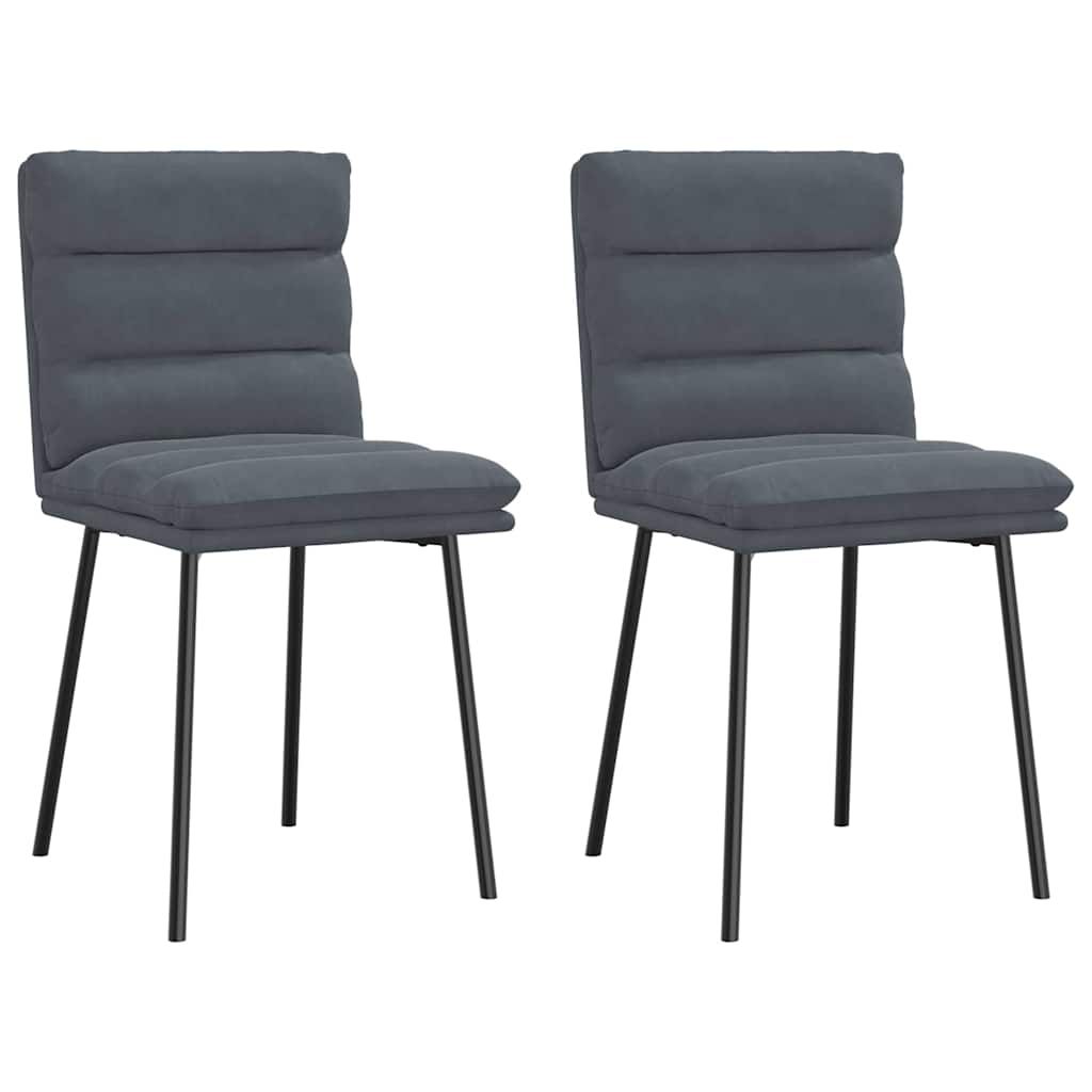 vidaXL Dining Chairs 2 pcs Dark Gray Velvet