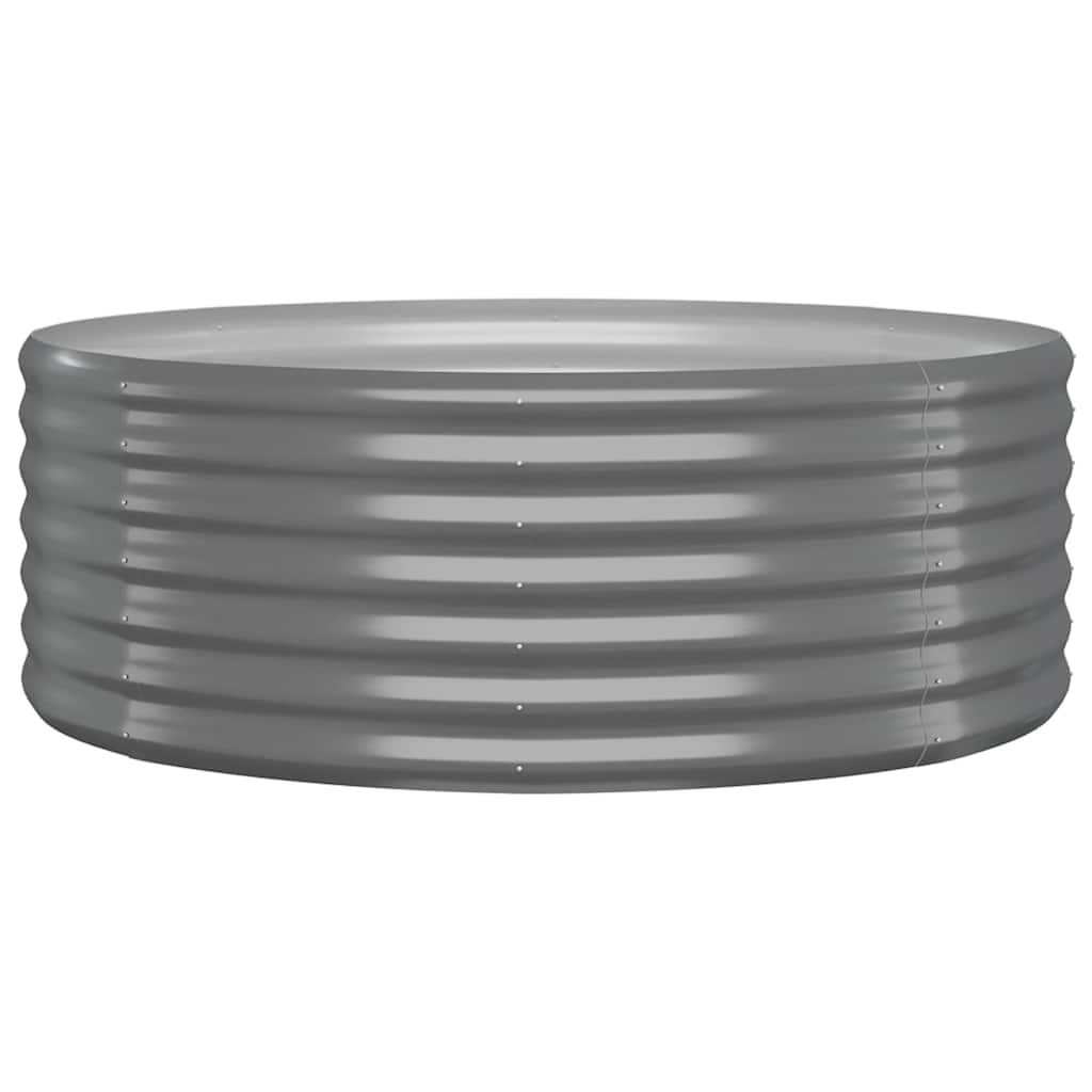 vidaXL Garden Raised Bed Galvanised Steel 100x100x36 cm Grey
