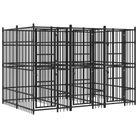 vidaXL Outdoor Dog Kennel Steel 79.3 ftÂ²
