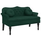 vidaXL Bench with Cushions Dark Green 47.4x25.6x29.5" Velvet