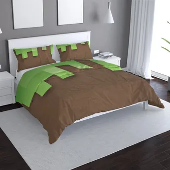 Sablio Povlečení Green Blocks - 140x220 / 90x70