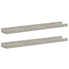 vidaXL Wall Shelves 2 pcs Concrete Gray 23.6"x3.5"x1.2"