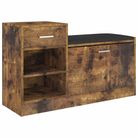 vidaXL Shoe Bench Smoked Oak 94.5x31x57 cm Engineered Wood