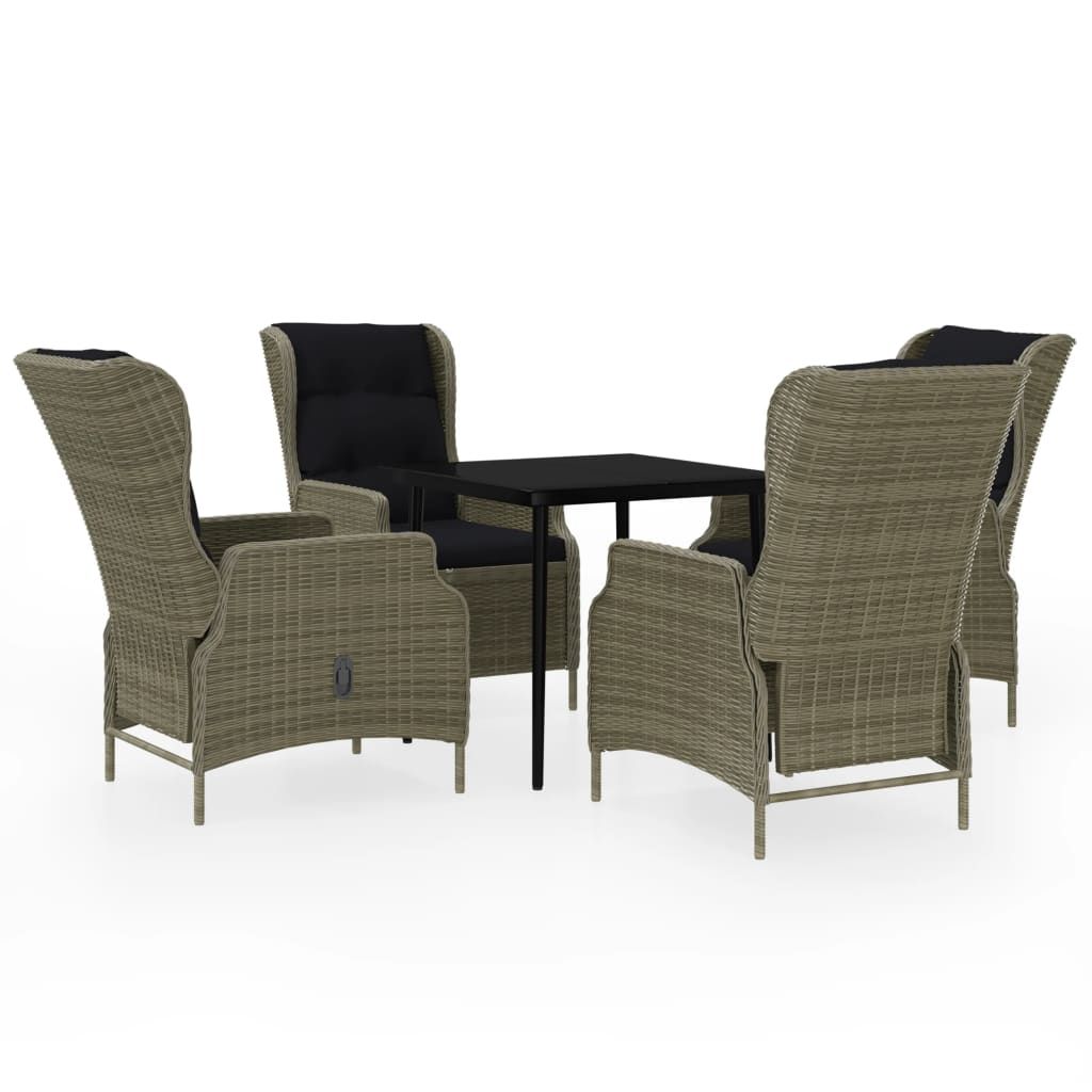 vidaXL 5 Piece Patio Dining Set Brown