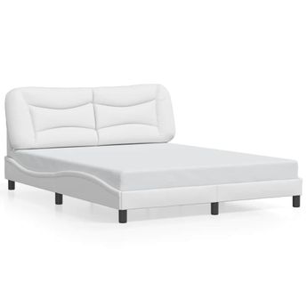 vidaXL Bed Frame without Mattress "Hvar" White 152x203 cm Faux Leather