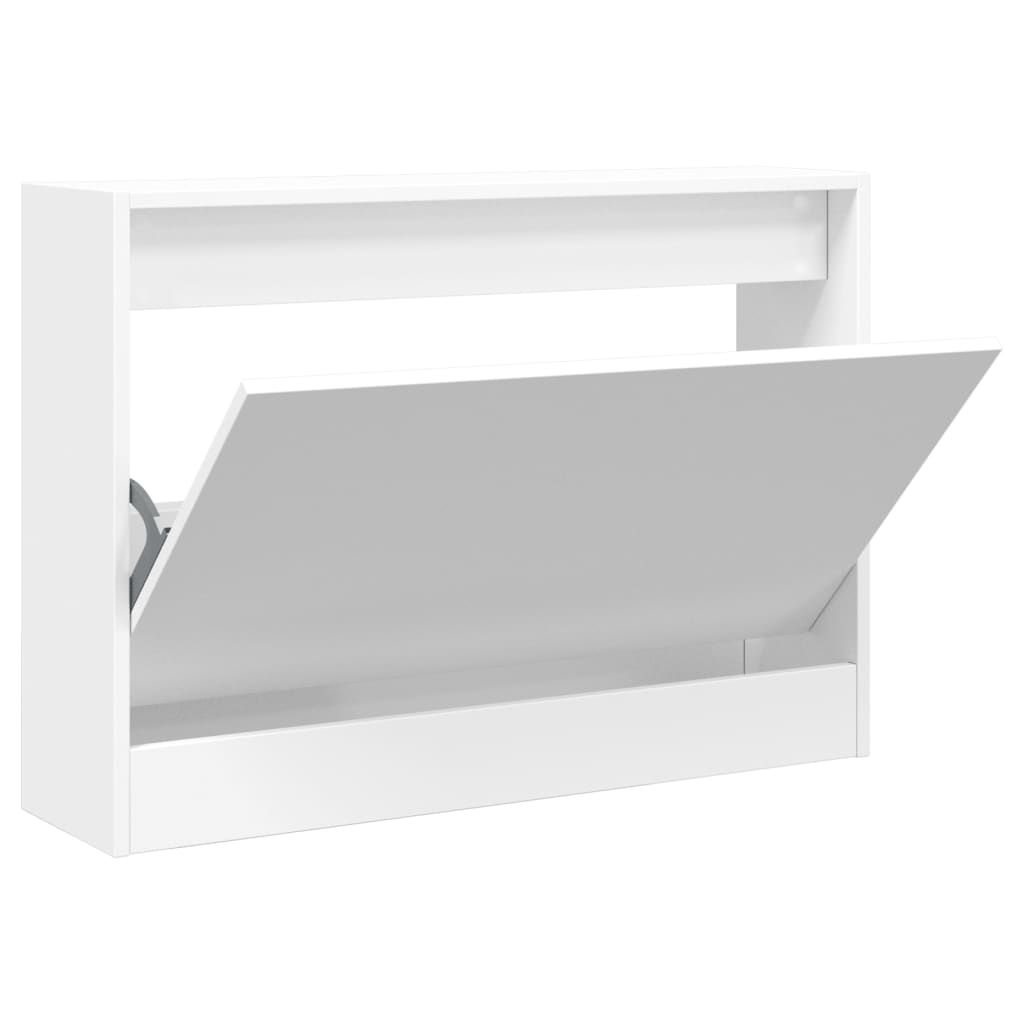 vidaXL Shoe Cabinet White 80x21x57 cm Engineered Wood