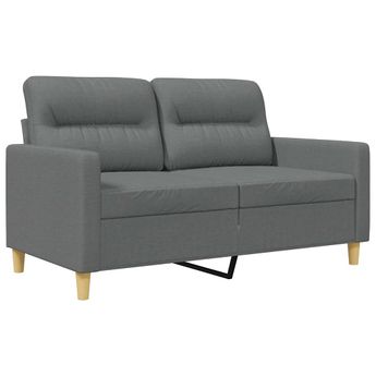 vidaXL 2-Seater Sofa Dark Gray 47.2" Fabric