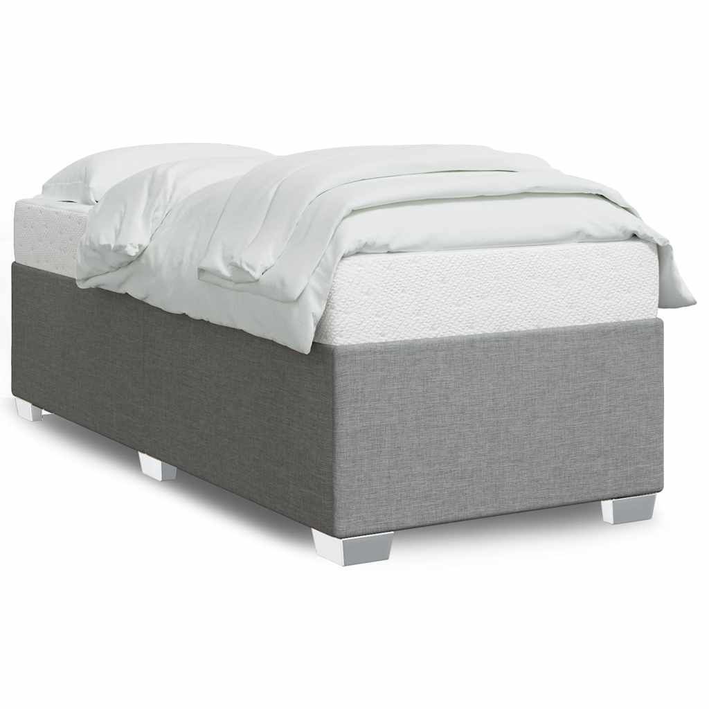 vidaXL Bed Frame without Mattress Light GrayÂ Twin XL Fabric