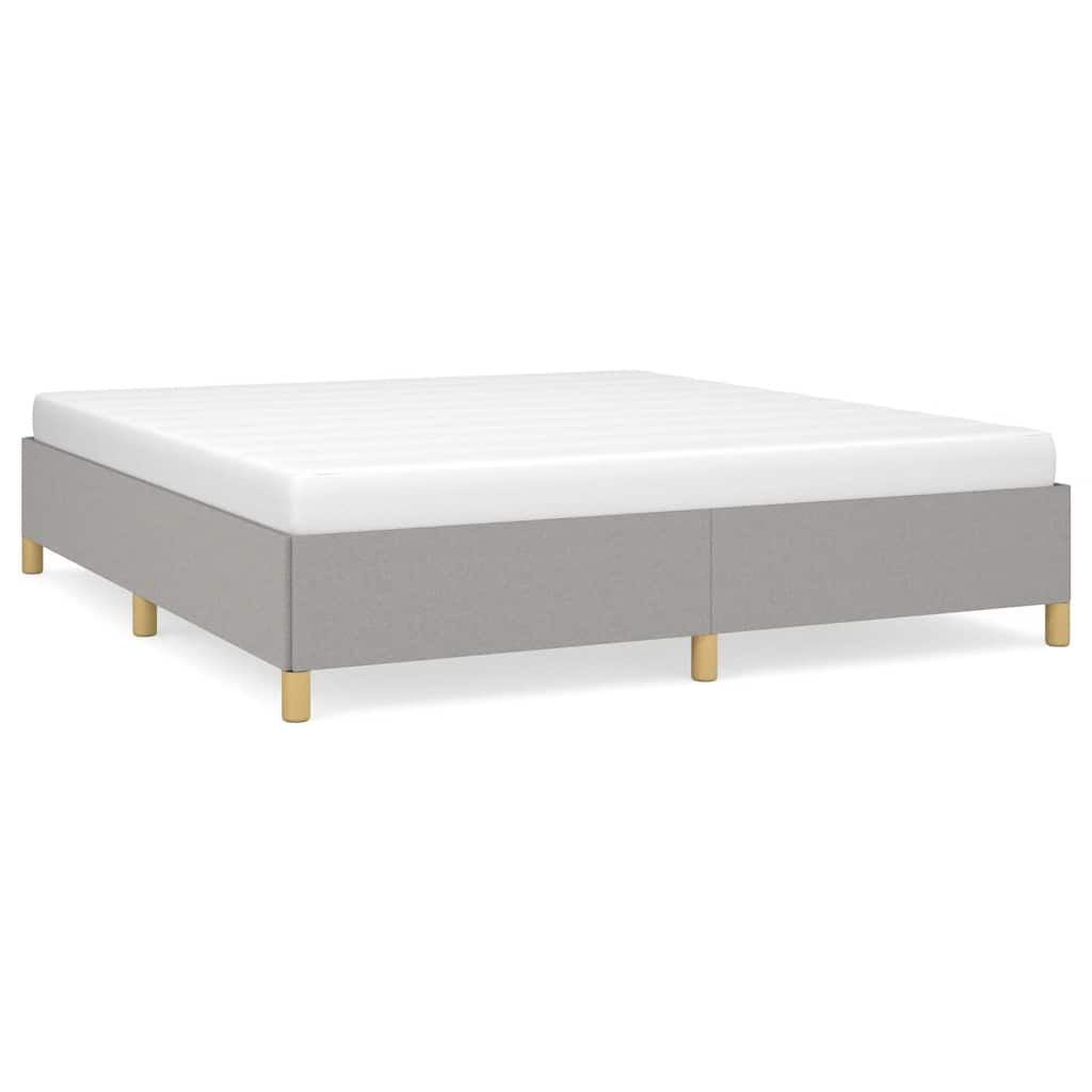 vidaXL Bed Frame without Mattress Light Grey California King Fabric