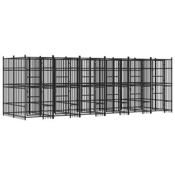 vidaXL Outdoor Dog Kennel Steel 119 ftÂ²