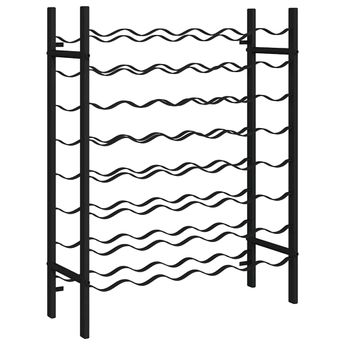 vidaXL Wine Rack for 48 Bottles Black Metal