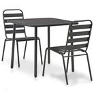 vidaXL 3 Piece Bistro Set Steel Dark Gray
