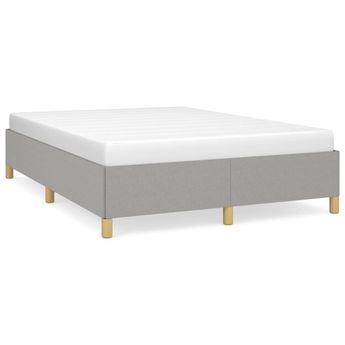 vidaXL Bed Frame without Mattress Light Gray 59.8"x79.9" Queen Fabric