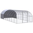 vidaXL Outdoor Chicken Coop 9.8'x26.2'x6.6' Galvanized Steel