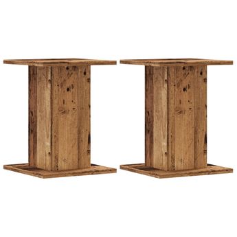 vidaXL Plant Stands 2 pcs Old Wood 30x30x40 cm Engineered Wood