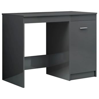 vidaXL Desk High Gloss Gray 39.4"x19.7"x29.9" Engineered Wood