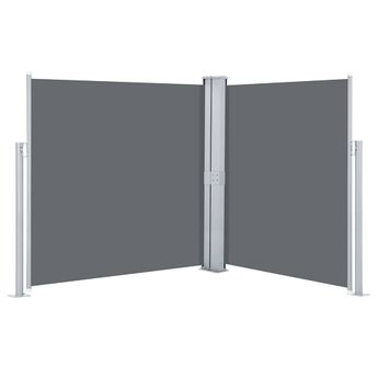 vidaXL Patio Retractable Double Side Awning 66.9"x236.2" Anthracite