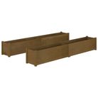 vidaXL Garden Planters 2 pcs Honey Brown 78.7"x12.2"x12.2" Solid Wood Pine