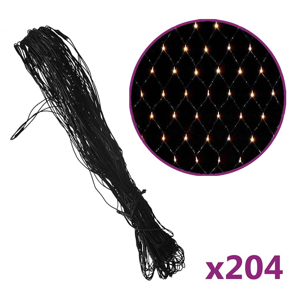 vidaXL Christmas Net Light Warm White 9.8'x6.6' 204 LED Indoor Outdoor