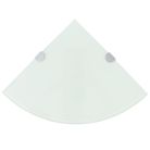 vidaXL Corner Shelf with Chrome Supports Glass White 9.8"x9.8"