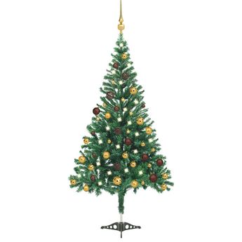 vidaXL Artificial Pre-lit Christmas Tree with Ball Set 70.9" 564 Branches